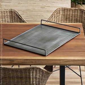 Plateau de service à un étage en aluminium artisanal très demandé pour la table de chevet ou la table basse, passe au lave-vaisselle - Product Image 6