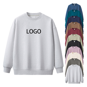Sudadera de cuello redondo invierno peso pesado 350GSM algodón polar hombres colores lisos sudaderas con capucha para logotipo personalizado - Product Image 1