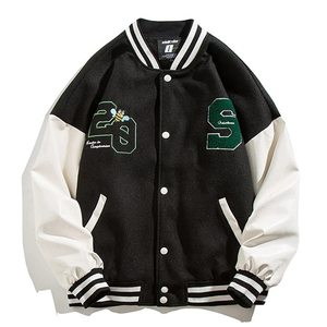 Veste universitaire en tissu de laine écologique personnalisée pour hommes avec doublure en molleton de coton imprimé en 3D Manteau d'hiver Style Letterman - Product Image 4