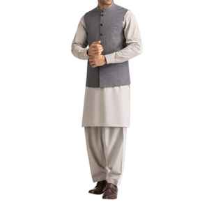 Vêtements islamiques brodés Ethnique Design moderne Salwar Kameez pour hommes Coton de haute qualité Slim Fit Party Couleurs personnalisées Tailles - Product Image 1