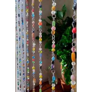 Rideau de perles en verre style bohème, attrape-soleil pour portes, décoration murale faite à la main effet pierres précieuses - Product Image 6