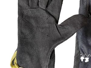 Guantes de trabajo de seguridad de mezclilla de algodón textil con palma de tela reforzada para una doble protección de seguridad - Product Image 5