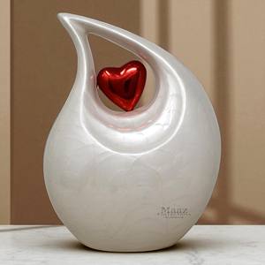 ต่างหูทองเหลืองสีขาวมุกรูปหยดน้ำตาแบบอเมริกันใส่เถ้ากระดูกสำหรับผู้ใหญ่เป็นมิตรต่อสิ่งแวดล้อม - Product Image 1