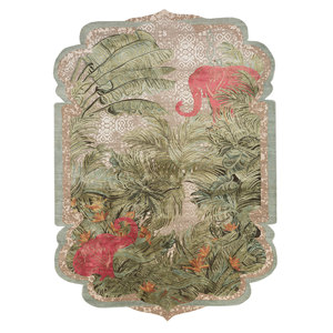 พรมขนสัตว์และไหมถักมือสีเขียวลายกุหลาบอินเดีย ลายสัตว์ รูปทรงสี่เหลี่ยมผืนผ้า สำหรับห้องนั่งเล่น ใช้ในบ้าน รุ่น SLR-7070 (CS-01) - Product Image 1