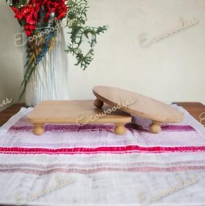 Plateaux de plantes amovibles durables Supports de fleurs en bois ronds en bois Grand support de plateau de support de pot Roues de plantes Console d'incrustation d'os - Product Image 5