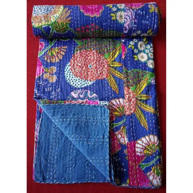 Tinh Khiết Bông Ném Chăn Mền Bohemian Hippie Bedspread Vua Boho Ấn Độ Kantha Chắp Vá Bộ Đồ Giường Bộ Cho Livening Trang Trí Nội Thất