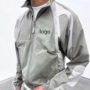 เสื้อแจ็คเก็ตและกางเกงขายาวแบบลำลองมีซิป ผลิตจากไนลอน 100% เนื้อหนา รับสกรีนโลโก้ สวมใส่สบาย กันลม ชุดวอร์มผู้ชาย - Product Image 6