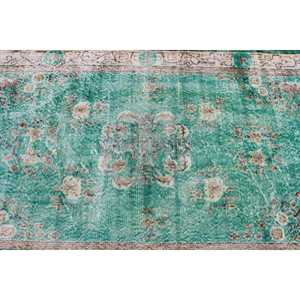 Tapis turc, tapis de sol 3,8x6,5 pieds, tapis en laine vert et marron - Product Image 5