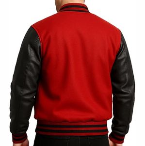 Veste universitaire de baseball unisexe en laine, personnalisable, patchwork, à capuche, respirante, pour l'hiver - Product Image 3