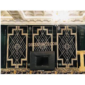 Wholesale Metal Stands for Wedding Reception Stage Golden Wedding Metal <b>Backdrop</b> <b>Frames</b> Setup Grand Wedding Reception Stage Set - Product Image 1