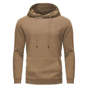 Sweat à capuche streetwear pour homme en tricot gaufré épais personnalisable, 100% coton, logo personnalisable, motif de dessin animé, poche pour homme - Product Image 1