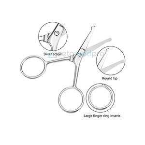 Ciseaux à pointe arrondie pour les poils du nez et des oreilles pour les soins personnels Ciseaux à pointe arrondie pour les poils du nez et des oreilles pour une coupe précise - Product Image 2