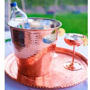 Cubo de hielo de cobre Premium hecho a mano con una elegante textura martillada, perfecto para celebraciones exclusivas y reuniones elegantes - Product Image 6