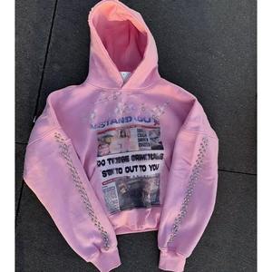 Conjunto de Sudadera con Capucha y Pantalones Deportivos con Pedrería para Hombre, Diseño Personalizado con Serigrafía y Lavado, Estilo Deportivo para Invierno - Product Image 3