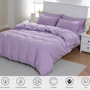 Queen Size 100% Organic Cotton Duvet Cover <b>Set</b> Stone Washed French Flax Quilt Bedding 3 Piece <b>Comforter</b> for Home Hotel Weddings - Product Image 3