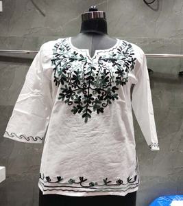 GC-AP-1027ผลิตจากผ้าฝ้ายสำหรับใส่ไปงานเลี้ยงส่งออกทั่วโลกจากผู้ผลิตอินเดีย100% ชิ้นงานปัก - Product Image 2