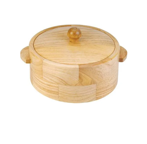 Cazuela de madera de acacia, cazuela de madera con tapa de mango, ollas para calentar alimentos de cocina de mesa - Product Image 1