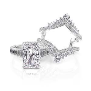 Jeulia Fashion Jewelry Set Gorgeous <b>Crown</b> Cluster Gradient Puzzle <b>Ring</b> in Sterling Silver - Product Image 3