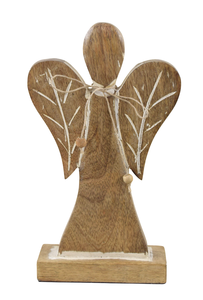 Figura Decorativa de Ángel Rústico de Madera para Mesa - Product Image 3