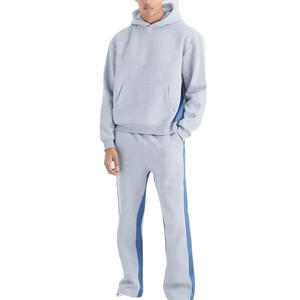 Hommes pour Puff Print Logo Stacked Sets Pantalon évasé deux pièces et survêtements à capuche Survêtement 100% coton grande taille - Product Image 1