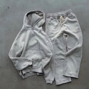 2025 alta calidad 400 GSM Sun Faded Wash Sudadera con capucha pantalones de chándal y Sudadera con capucha Conjunto personalizado lavado ácido desgastado chándal de gran tamaño - Product Image 5