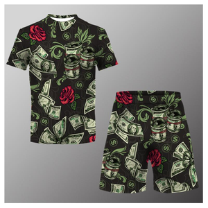 Conjunto corto de hombre con estampado africano de último diseño, chándal Dashiki/Tops/pantalones cortos para deporte y ocio, ropa de calle masculina de verano - Product Image 5
