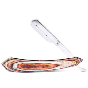 Maquinilla de afeitar recta de acero inoxidable Manual desechable de alta calidad para hombres, hoja única con mango de madera para cara y cuerpo - Product Image 4