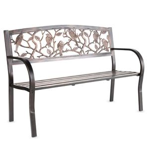 Nuevo diseño, Banco de jardín al aire libre de hierro fundido tradicional romántico negro, Banco de acabado clásico, Patio antiguo al aire libre - Product Image 3