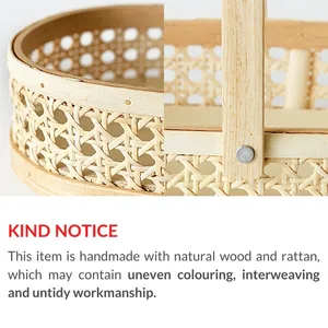 Meilleure vente panier en rotin et bois décorations pour la maison pour la cuisine salle de rangement moderne paniers à fruits ovales pour Table - Product Image 2