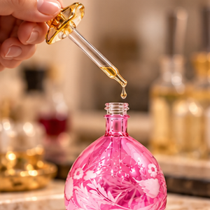 Flacons de parfum floraux Farida, élégants, artisanaux, en cristal égyptien, verre gravé unique, soufflé à la main - Product Image 6