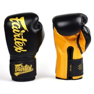 นวมชกมวย Fairtex สีเหลืองแบบกำหนดเอง คุณภาพพรีเมียม หนังแท้ กันน้ำ แบบผูกเชือก สำหรับฝึกซ้อมและแข่งขัน MMA มวยไทย - Product Image 2