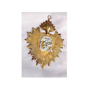 Moderno Sagrado Corazón Dorado con Llama Ondulada Milagro Ex Voto Adorno Metálico Decorativo Colgante de Navidad - Product Image 5