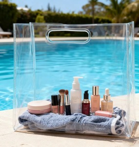 Custom Printed <b>Clear</b> PVC Tote <b>Bag</b> with Die-Cut Handles | Waterproof Shopping <b>Bag</b> for Picnic & Retail | 100pcs - Product Image 6