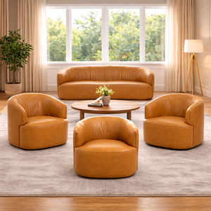 Fauteuil portable rembourré en cuir véritable avec rembourrage épais et soutien ergonomique pour une expérience de relaxation en extérieur ou en appartement - Product Image 2