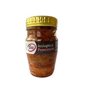 Tissi 80g X 12 Pièces Anchois Entiers en Conserve avec Piment Conservé dans l'Huile F.LLI ORLANDO SRL - Product Image 1