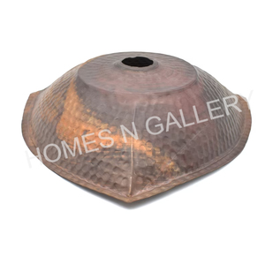 Nouveau Lavabo de salle de bain autoportant en cuivre martelé fait main, forme triangulaire, style antique et rustique, personnalisé, haute qualité, en promotion - Product Image 6