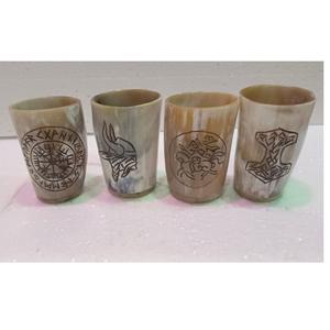 แก้วช็อตอาเกตแตรหินธรรมชาติดีไซน์โบราณคุณภาพส่งออกเทคนิคแกะสลักสำหรับดื่มอาเกตหมีจากอินเดีย - Product Image 1