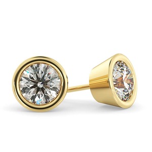 Pendientes de tuerca con corte redondo HER33, diamante cultivado en laboratorio de 0,30 quilates en platino, para regalo de aniversario nupcial - Product Image 2