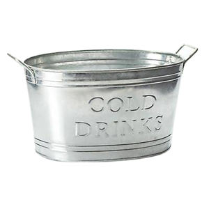 Cubo de hielo de Metal galvanizado, cubo decorativo de mesa para bebidas, forma ovalada, bañera de hierro para bebidas - Product Image 1