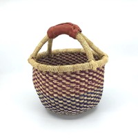 Panier bolga en jonc de mer coloré tissé naturel de haute qualité, paniers faits à la main de style africain
