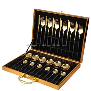 Chef's Choice 20 pièces de couverts en acier à texture givrée poli par Zahid Exports pour les mariages et les fêtes - Product Image 5