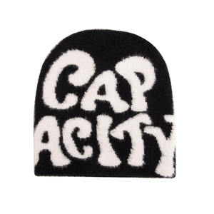 Gorro de Mohair de Invierno de Alta Calidad, Estilo Clásico, Color Sólido, para Hombre y Mujer, Gorro de Punto con Bordado Personalizado, Moda - Product Image 1