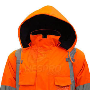 Venta al por mayor de alta calidad de la fábrica de suministro de chaqueta de seguridad impermeable transpirable Hi Vis chaqueta de seguridad con cremallera - Product Image 4