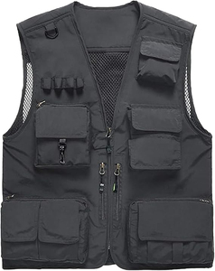 Impression personnalisée Logo hiver séchage rapide toile homme travail Cargo gilet photographe maille utilitaire coupe-vent extérieur hommes gilet - Product Image 2