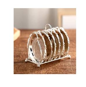 Sous-verres en laiton et métal antiques de haute qualité Forme ronde de style classique pour la conception martelée - Product Image 4