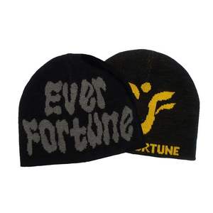 Bonnet tricoté Y2K en gros US/Europe Bonnets d'hiver à la mode avec lettre Jacquard Design motif à pois unisexe - Product Image 1