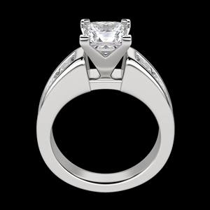 Princess Cut Pave Set Anillo de compromiso de diamantes Vintage para mujer - Product Image 5