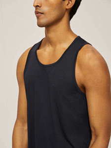 Camiseta sin mangas transpirable para entrenamiento con logotipo personalizado para hombre, Chaleco de punto de talla grande con larguero impreso, ropa de entrenamiento - Product Image 3