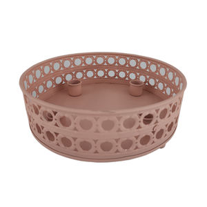 Portavelas de Adviento de Metal de hierro de diseño elegante acabado de melocotón para el hogar evento de Navidad fiesta iluminación decorativa personalizada a granel - Product Image 1