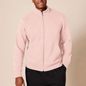 Men's <b>Blush</b> Pink Waterproof Performance Zip-Up Jacket 240g Ultra-Soft Woolen Blend OEM Precision-Engineered Embroidery Elite - Product Image 5